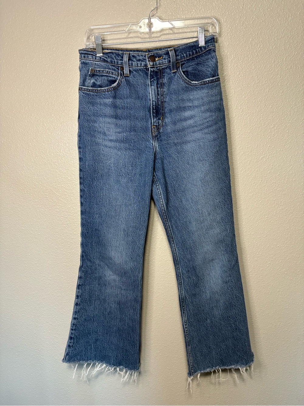 Levi’s 70s High Flare Jeans Dark Wash High Rise Stretch Denim Size 28